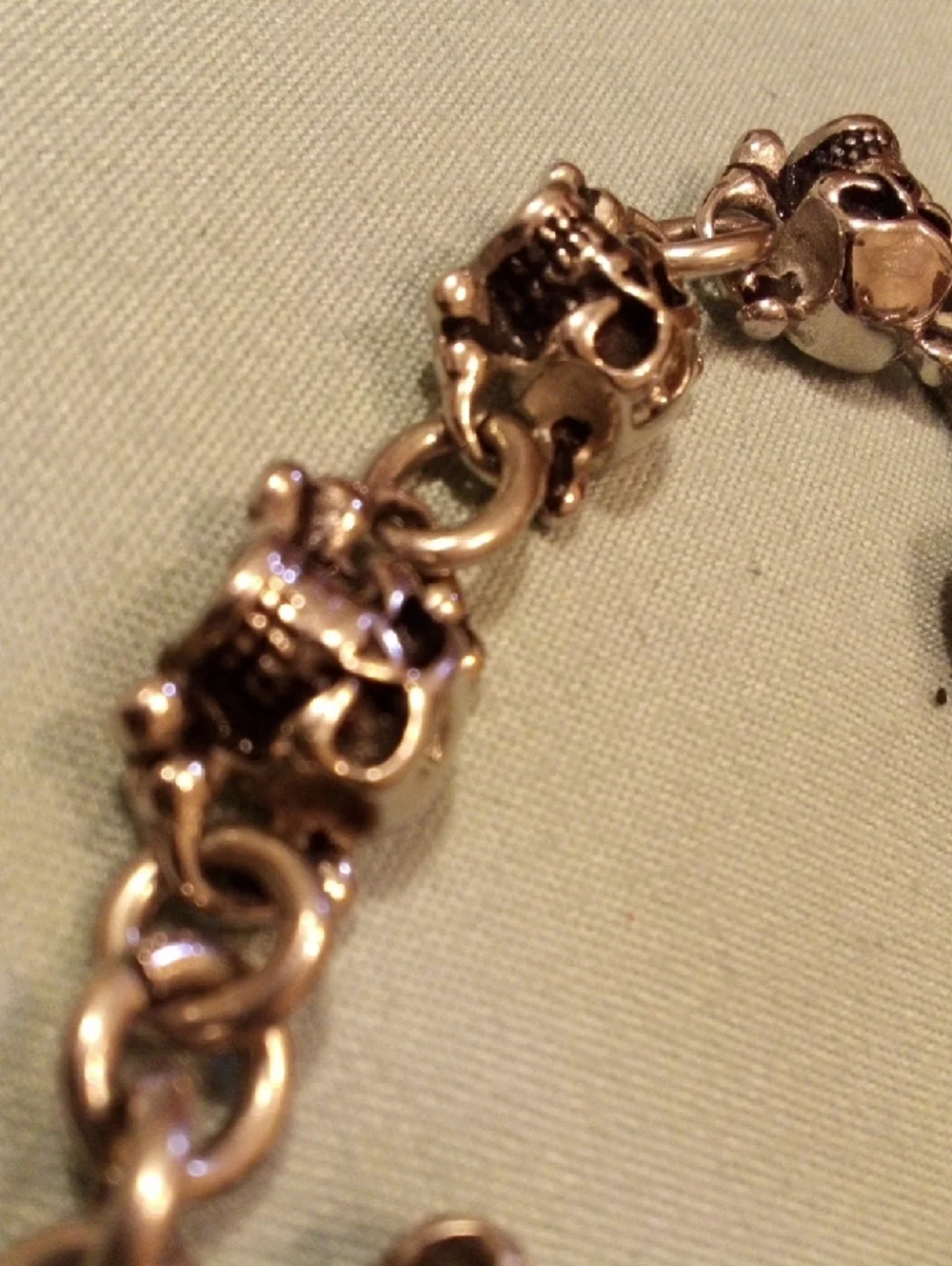Skull & Crossbones Chunky Bracelet in Metallic Gold Tone